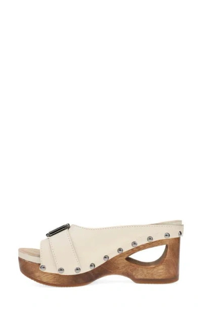 Dansko Adeline Platform Wedge Slide Sandal In Bone Calf
