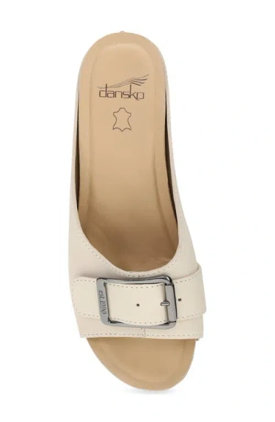 Dansko Adeline Platform Wedge Slide Sandal In Bone Calf