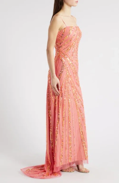 Jump Apparel Embellished Gown In Orange