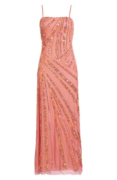 Jump Apparel Embellished Gown In Orange