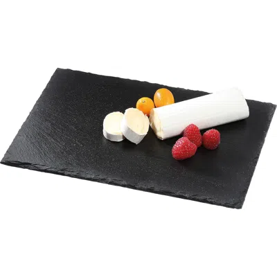 Cilio Slate Serving Board For Cheese And Appetizers, Rectangular, 11.8-inch X 7.9-inch In Black