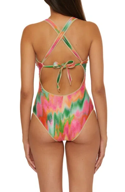 Becca Mirage Kylam Swimsuit Womens Multicolor Tie-dye Bandeau One Piece Nwo144 In Multi