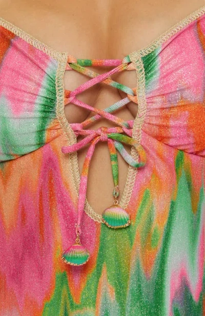 Becca Mirage Kylam Swimsuit Womens Multicolor Tie-dye Bandeau One Piece Nwo144 In Multi