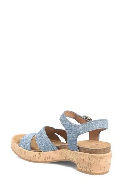 Söfft Capri Ankle Strap Platform Sandal In Blue
