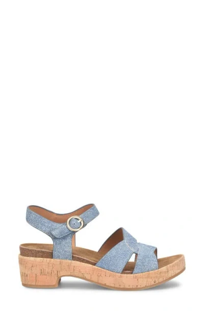 Söfft Capri Ankle Strap Platform Sandal In Blue