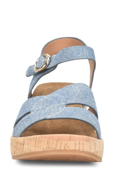 Söfft Capri Ankle Strap Platform Sandal In Blue