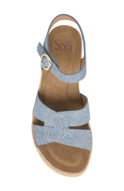 Söfft Capri Ankle Strap Platform Sandal In Blue