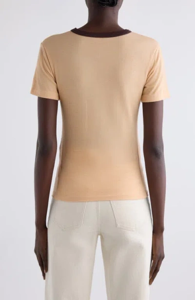 Chloé Women Multicolor Crewneck T-shirt With Maxi Graphic Print On The Front In Wool Blend Woman In Neutral