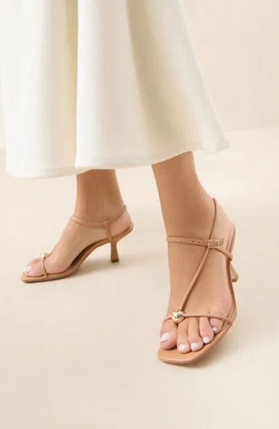 Loeffler Randall Triana Strappy Mid Heel Sandals With Ball Dune In Brown