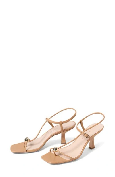 Loeffler Randall Triana Strappy Mid Heel Sandals With Ball Dune In Brown