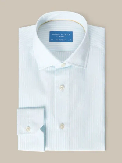 Robert Talbott Reynolds Dobby Stripe Contemporary Fit Shirt In Pale Aqua