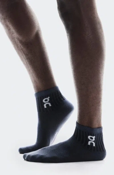 On Logo Mid 3-pack Socks In Wash/navy
