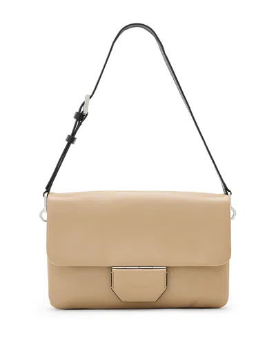 Allsaints Ondine Leather Shoulder Bag In Mink Brown