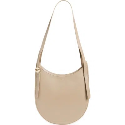Coperni Belt Strap Leather Hobo Bag In Beige Taupe