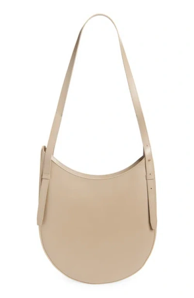 Coperni Belt Strap Leather Hobo Bag In Beige Taupe