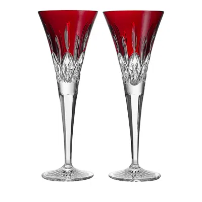 Waterford Lismore Red Toasting Flute, Set Of 2 In Red