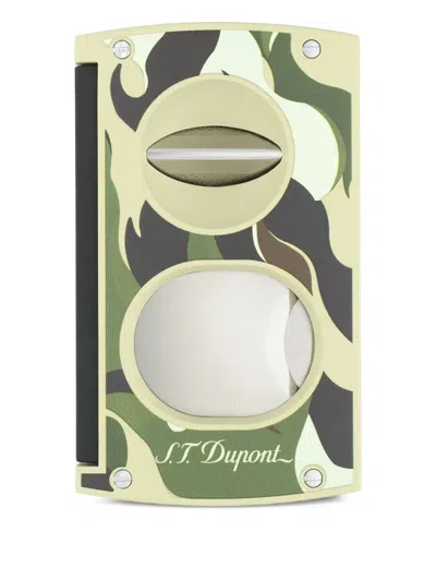 St Dupont Camouflage-print Cigar Cutter In Green