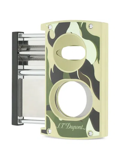 St Dupont Camouflage-print Cigar Cutter In Green