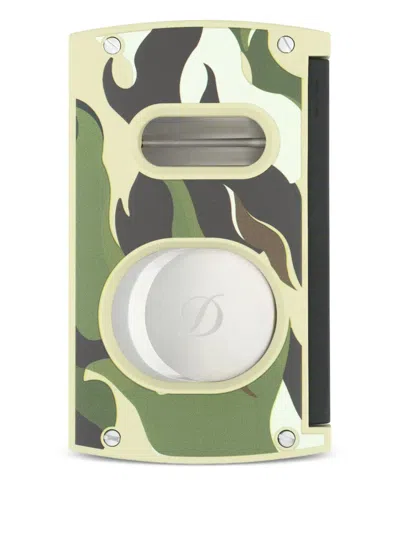 St Dupont Camouflage-print Cigar Cutter In Green