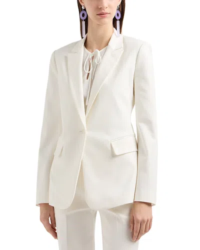 Emporio Armani Blazer In White Acetate In Off White