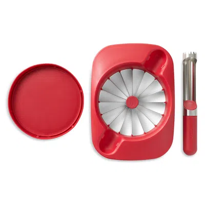 Chef'n 16 Slice Stainless Steel Apple Corer And Slicer In Red