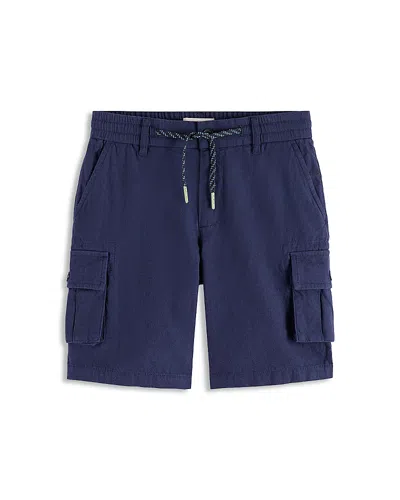 Scotch & Soda Boy's Garment-dyed Linen-blend Shorts In Navy