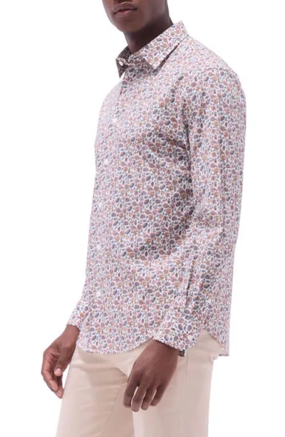 Bugatchi Julian Shaped Fit Floral Stretch Cotton Button-up Shirt In Multi