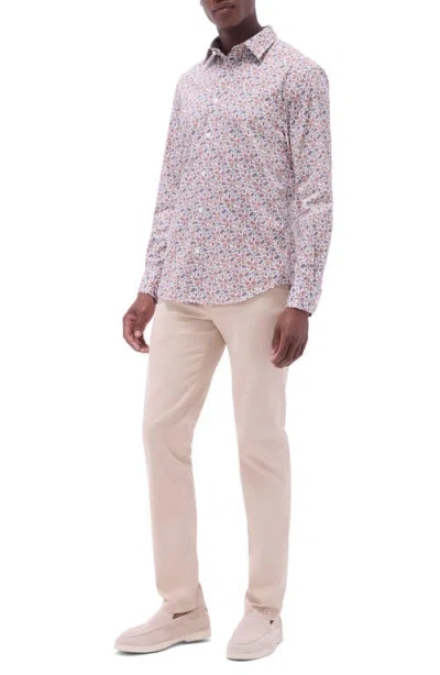 Bugatchi Julian Shaped Fit Floral Stretch Cotton Button-up Shirt In Multi
