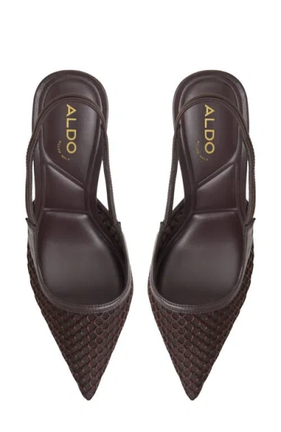 Aldo Evania Slingback Pointed Toe Pump In Dark Brown