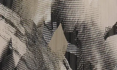 Dkny Print Pleated Asymmetric Midi Skirt In Grey