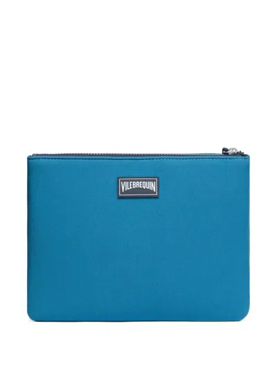 Vilebrequin Turtle-jacquard Clutch Bag In 蓝色