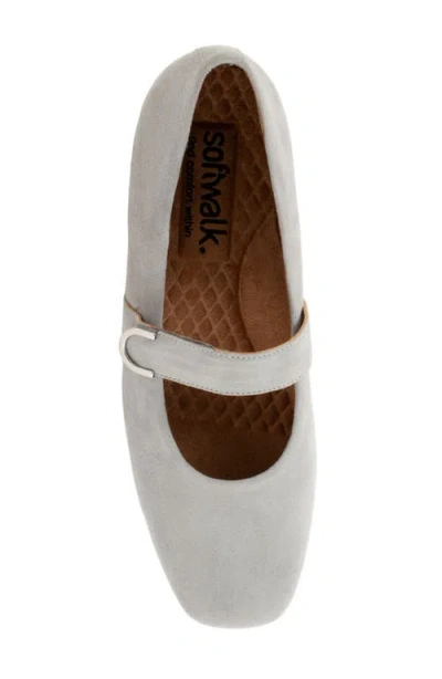 Softwalk ® Valdivia Mary Jane Flat In Mid Grey Suede