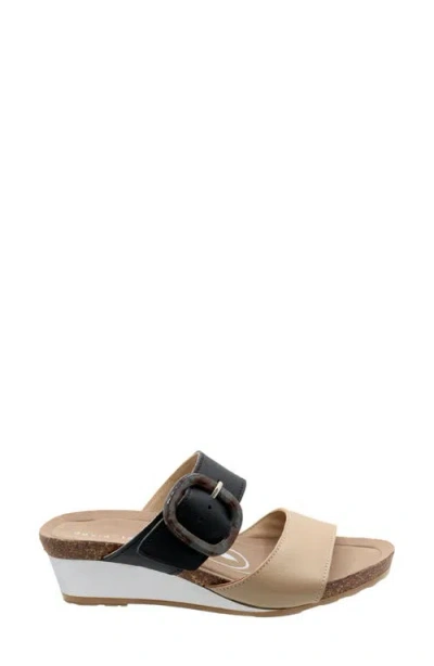 David Tate Fantasy Platform Wedge Slide Sandal In Black Combo
