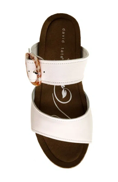 David Tate Fantasy Platform Wedge Slide Sandal In White