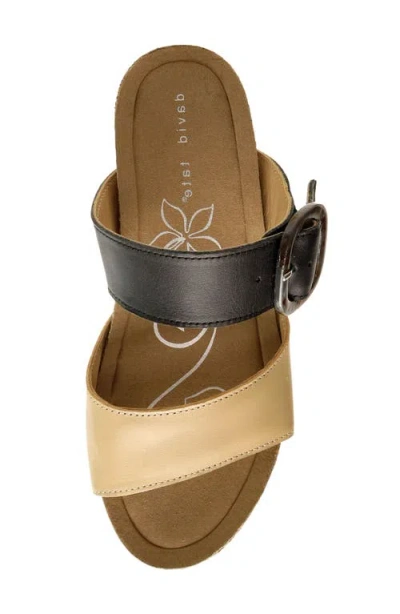 David Tate Fantasy Platform Wedge Slide Sandal In Black Combo
