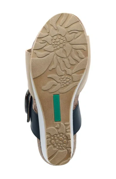 David Tate Fantasy Platform Wedge Slide Sandal In Black Combo