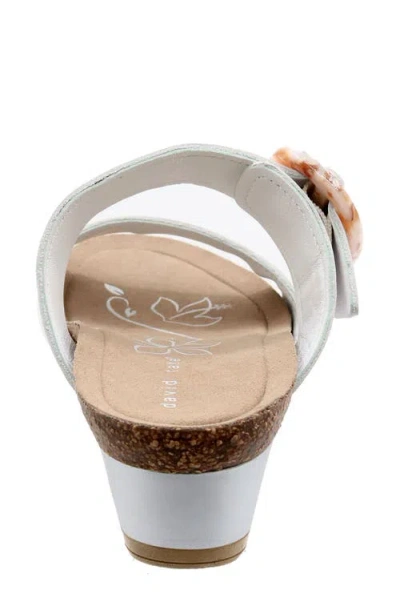 David Tate Fantasy Platform Wedge Slide Sandal In White