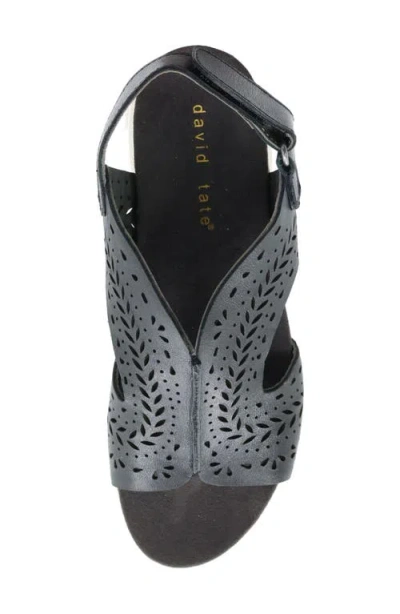 David Tate Moda Slingback Platform Wedge Sandal In Black