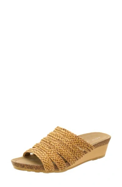 David Tate Fabiana Platform Wedge Slide Sandal In Natural