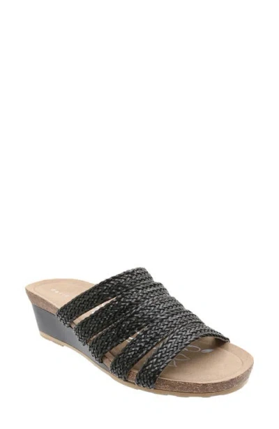 David Tate Fabiana Platform Wedge Slide Sandal In Black