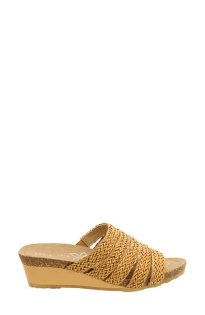 David Tate Fabiana Platform Wedge Slide Sandal In Natural