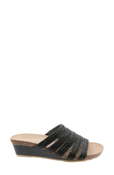 David Tate Fabiana Platform Wedge Slide Sandal In Black