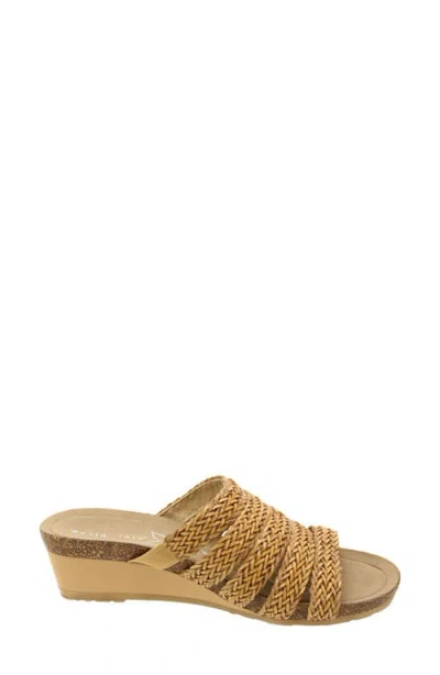 David Tate Fabiana Platform Wedge Slide Sandal In Natural