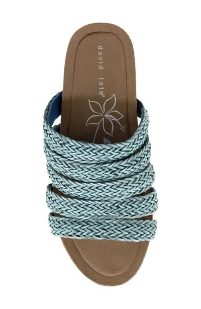 David Tate Fabiana Platform Wedge Slide Sandal In Denim