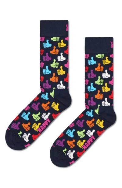 Happy Socks Classic Cotton Blend Crew Socks, Pack Of 2 In Black