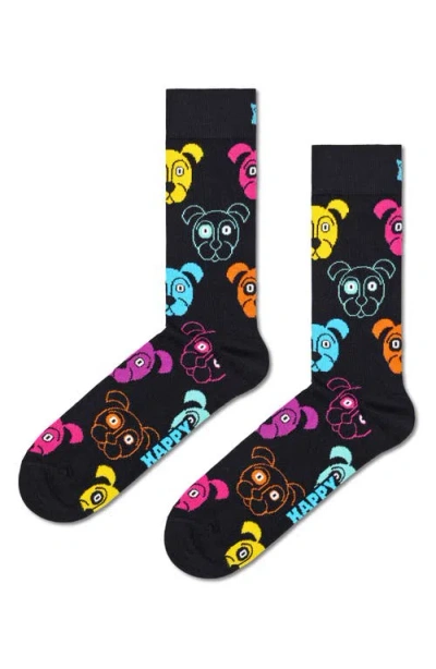 Happy Socks Classic Cotton Blend Crew Socks, Pack Of 2 In Black