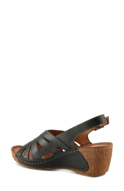 Spring Step Cathy Wedge Sandal In Black