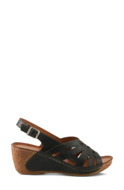 Spring Step Cathy Wedge Sandal In Black