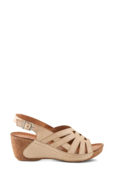 Spring Step Catchy Wedge Sandal In Beige