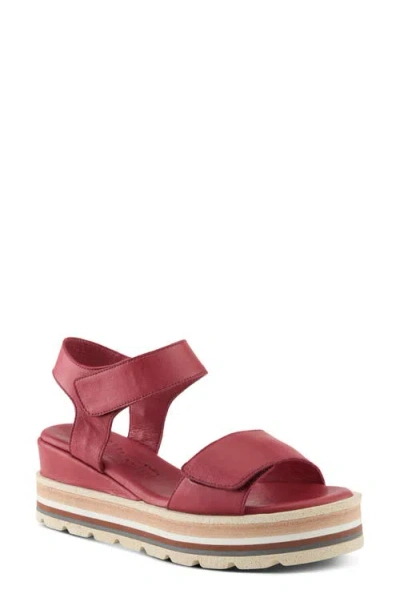 Spring Step Hileman Platform Sandal In Dark Red